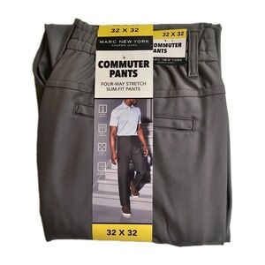 MARC New York NWT Men's Gray Commuter Pant Slim Fit ‎ 32x32